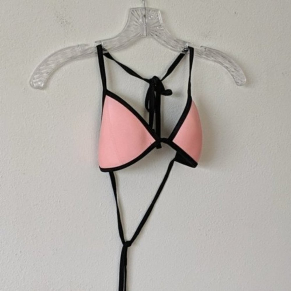 Triangl Pink Neoprene Bikini Top